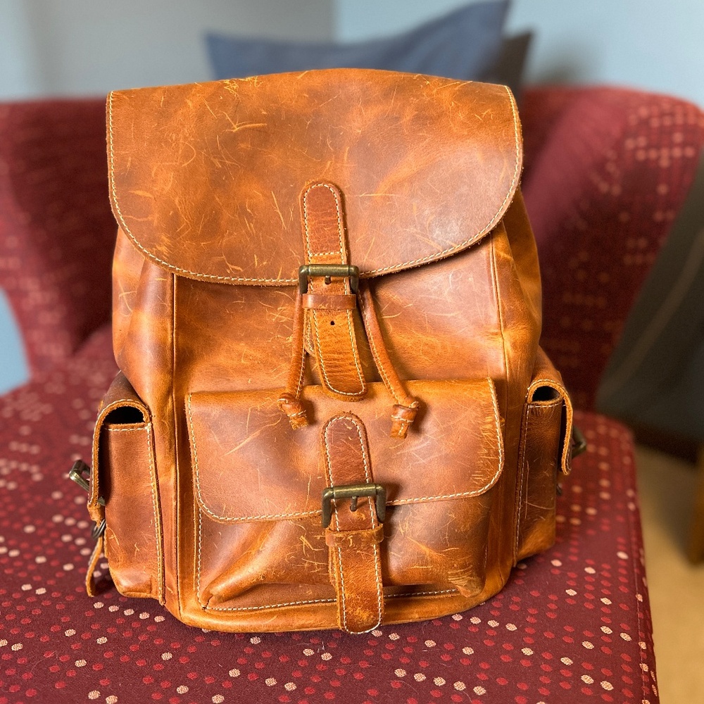 Yukon Bags Napa Leather Hess Mini Backpack Travel Bag Purse, orig. $308